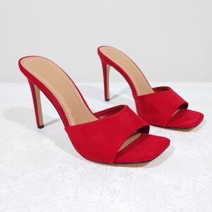 Rouge! Vibrant Red Open-Toe Heels